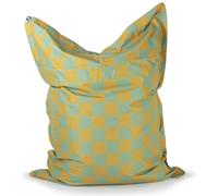 Lumaland Pouf XXL à carreaux pour adultes et enfants - Bean Bag avec motif à carreaux - Pour l'extérieur et l'intérieur - 380 l - Avec rembourrage et perles EPS - Imperméable et lavable - 140 x 180 cm
