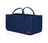 Lumaland Sac rectangulair Bois de cheminée en Feutre-avec poignée de Transport Panier de Rangement, à journaux ou pour étagères 50 x 25 x 25 cm Noir