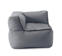 Lumaland Siège-Sac Lounge Modulaire | Fauteuil d'angle Gauche imperméable | Ensemble de sièges pour l'intérieur et l'extérieur | Sièges lavables pour Le Jardin et l'intérieur | 81x81x70 cm [Gris]