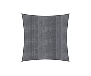 Lumaland Sunsail carré 3 x 3 mètres | Protection Solaire résistante aux intempéries avec Cordes de Fixation | Terrasse, Jardin et Balcon, Toile à Voile HDPE, Protection UV [Gris foncé]