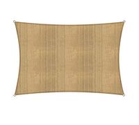 Lumaland Sunsail rectangulaire 2 x 3 mètres | Protection Solaire résistante aux intempéries avec Cordes de Fixation | Terrasse, Jardin et Balcon, Toile à Voile HDPE, Protection UV [Sable]
