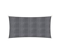 Lumaland Sunsail rectangulaire 2 x 4 mètres | Protection Solaire résistante aux intempéries avec Cordes de Fixation | Terrasse, Jardin et Balcon, Toile à Voile HDPE, Protection UV [Gris foncé]
