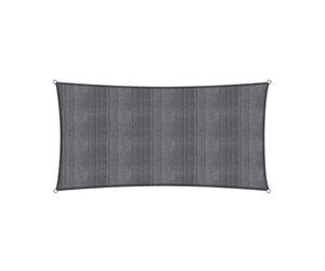 Lumaland Sunsail rectangulaire 2 x 4 mètres | Protection Solaire résistante aux intempéries avec Cordes de Fixation | Terrasse, Jardin et Balcon, Toile à Voile HDPE, Protection UV [Gris foncé]
