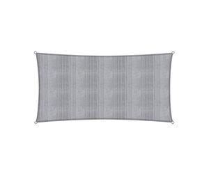 Lumaland Sunsail rectangulaire 2 x 4 mètres | Protection Solaire résistante aux intempéries avec Cordes de Fixation | Terrasse, Jardin et Balcon, Toile à Voile HDPE, Protection UV [Gris Clair]