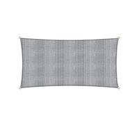 Lumaland Sunsail rectangulaire 3 x 5 mètres | Protection Solaire résistante aux intempéries avec Cordes de Fixation | Terrasse, Jardin et Balcon, Toile à Voile HDPE, Protection UV [Gris Clair]