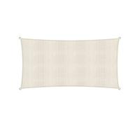 Lumaland Sunsail rectangulaire 3 x 5 mètres | Protection Solaire résistante aux intempéries avec Cordes de Fixation | Terrasse, Jardin et Balcon, Toile à Voile HDPE, Protection UV [crème]