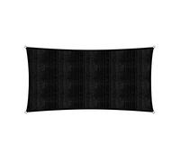 Lumaland Sunsail rectangulaire 5 x 7 mètres | Protection Solaire résistante aux intempéries avec Cordes de Fixation | Terrasse, Jardin et Balcon, Toile à Voile HDPE, Protection UV [Noir]