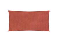 Lumaland Voile d´ombrage retangulaire avec Cordes de Support - 2 x 4 m - 100% HDPE - Terracotte