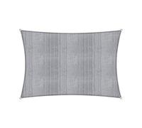 Lumaland Voile d'ombrage avec drisses de fixation, 100 % en polyéthylène à haute densité, avec stabilisateur, pour protection anti-UV Rechteck 2 x 3 Meter gris clair