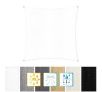 Lumaland voile d'ombrage cordes de fixation incluses , 100% HDPE avec le filtre UV de protection 3x3 blanc