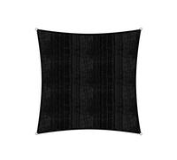 Lumaland voile pare-soleil 100% HDPE avec stabilisateur pour protection UV, carré 4 x 4 mètres noir