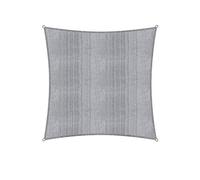 Lumaland voile pare-soleil 100% HDPE avec stabilisateur pour protection UV, carré 4 x 4 mètres gris clair
