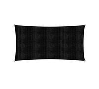 Lumaland Voile d'ombrage Cordes de Fixation incluses | Rectangulaire 3 x 5 mètres Protection Solaire | 100% HDPE avec Le Filtre UV de Protection [Noir]