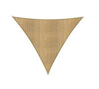 Lumaland Voile d'ombrage Triangulaire - 4 x 4 x 4 m - Résistant aux intempéries - avec Cordes de Fixation - pour terrasse, Jardin et Balcon - avec Protection UV - Sable