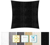 Lumaland voile pare-soleil 100% HDPE avec stabilisateur pour protection UV, carré 4 x 4 mètres noir