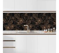 Lumaléa - Crédence adhésive sticker pour cuisine Fleurs - Adhésif MAT - 90x90 cm
