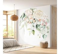 Lumalea - Papier peint rond/cercle Motif floral - Papier Standard 170gr Lessivable - Diamètre 130 cm