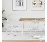 Lumanois Chaise Pliante 2 pcs Simili Cuir Blanc 48 x 43,5 x 81 cm Chaises de Cuisine Blanc,42029045