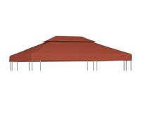 Lumanois Toile supérieure Double de belvédère 310 g/m² 4x3 m Terre Cuite Bâches de auvents & abris Brun,46618