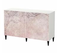 LUMASOUL Commode Blanche à Portes imprimées 120x75 cm Nature | Buffet design pour salon, chambre et entrée