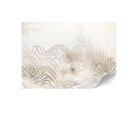 LUMASOUL Papier Peint Intissé 500x350 cm Tropical Panoramique Tapisserie Murale Facile à Monter - Papiers Peints Modernes Pour le Salon & Chambre à Coucher - Feuilles Beige II
