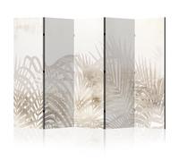 LUMASOUL Paravent Intérieur 5 Panneaux Recto - Verso Pliable - Separateur de Pieces - Cloison de Separation de Chambre pour Chambre à Coucher, Salle de séjour - 225x172 cm Plantes