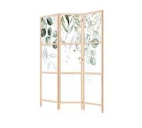 LUMASOUL Paravent Intérieur à Simple Face - 3 Panneaux - Separateur de Pieces de Style Japonais - Cloison de Separation pour Chambre à Coucher et Salon - Motif Nature - 135x172 cm