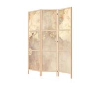 LUMASOUL Paravent Intérieur à Simple Face - 3 Panneaux - Separateur de Pieces de Style Japonais - Cloison de Separation pour Chambre à Coucher et Salon - Motif Fleurs - 135x172 cm