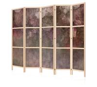 LUMASOUL Paravent Intérieur à Simple Face - 5 Panneaux - Separateur de Pieces de Style Japonais - Cloison de Separation pour Chambre à Coucher et Salon - Motif Fleurs - 225x172 cm