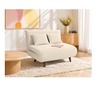 Lumi - Banquette convertible clic-clac 1 place en velours côtelé - Beige