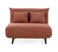 Lumi - Banquette convertible clic-clac 1 place en velours côtelé - Terracotta