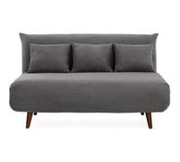 Lumi - Banquette convertible clic-clac 2 places en velours côtelé - Gris Gris G