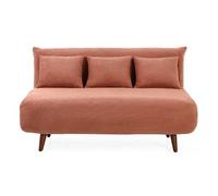 Lumi - Banquette convertible clic-clac 2 places en velours côtelé - Terracotta