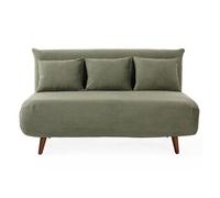 Bestmobilier Banquette clic-clac convertible Lumi 2 places velours côtelé Vert