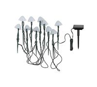 LUMI JARDIN 10 mini-champignons lumineux solaires à piquer balisage allée CHAMPY LED blanc chaud 3.8m
