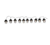 LUMI JARDIN Guirlande lumineuse solaire abat jour style industriel 10 ampoules rondes LED blanc chaud DETROIT 4m