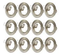 Lumi Lot de 12 cadres de montage pour spot encastrable SD-863 acier inoxydable bross avec douille GU10