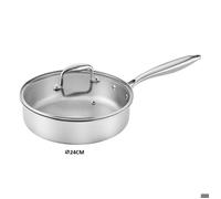 LUMIA - SAUTEUSE 24 CM INOX MANCHE FIXE AVEC COUVERCLE BOITE COULEUR - PRADEL EXCELLENCE - TRI-PLY -