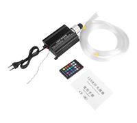 Lumière à fibre optique LED 16 W RGBW 0,75 mm x 2 m pour réaliser un ciel étoilé avec éclairage à fibre optique + télécommande RF