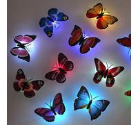 Lumière Colorée Papillon Led, 1 Pièèce, Autocollant Mural, Facile À Installer, Décoration Murale De La Maison, Chambre À Coucher, Lumière Papillon Aléatoire