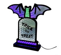 Lumière d'ambiance effrayante USB lumineuse en forme de chauve-souris pour Halloween, veilleuse en acrylique pour chambre, jardin, fête, 21,5 x 21 x 5 cm
