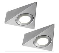 Lumière d'armoire LED 12V 230V 3W 1.5W, Mini lampe triangulaire for étagère, lampe de placard brossée(Warm White 3000K,AC 230V 3W)