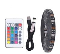 Lumière de bande de LED USB RGB,5M 30leds/m noir 5V 5050 RGB Couleur LED Light avec télécommande 24Key pour l'éclairage de fond TV,Cuisine Led éclairage bande décorative LED Strip (non étanche)