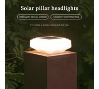 Lumière de capuchon de poteau solaire LED carrée, alimentée par énergie solaire, convient pour la maison, la famille, le jardin, la cour, le capuchon de poteau de clôture, la lumière de pilier de vill