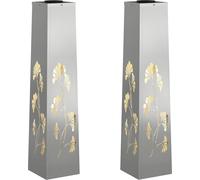 Lumière de chemin LED solaire 2 pc Blanc chaud 18 x 18 x 80 cm