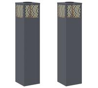 vidaXL Lampe solaire LED pour chemin, lot de 2, lumière blanche chaude, 18 x 18 x 80 cm