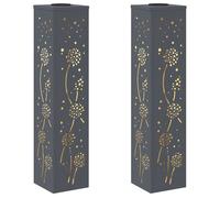 vidaXL Lampada solaire LED pour chemin, lot de 2, lumière blanche chaude, 18 x 18 x 80 cm