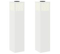 Lumière de chemin LED solaire - vidaXL - Blanc chaud - Acier laminé à froid - 18x18x80 cm - Éclairage automatique