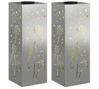 vidaXL Éclairage solaire LED pour allée 2 pièces Acier galvanisé argenté