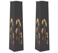 vidaXL Lumière solaire de chemin LED 2 pcs noir acier laminé à froid